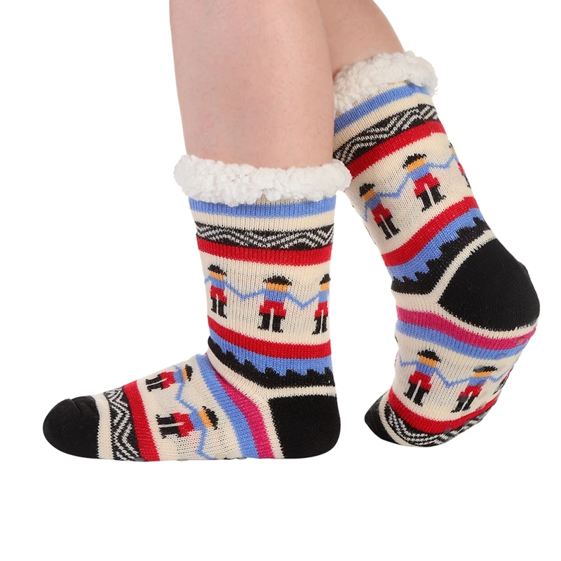 Women's Winter Socks Thick Plush Cotton Socks Warm Non-slip Home Floor Socks Christmas Gifts Cartoon Carpet Socks New