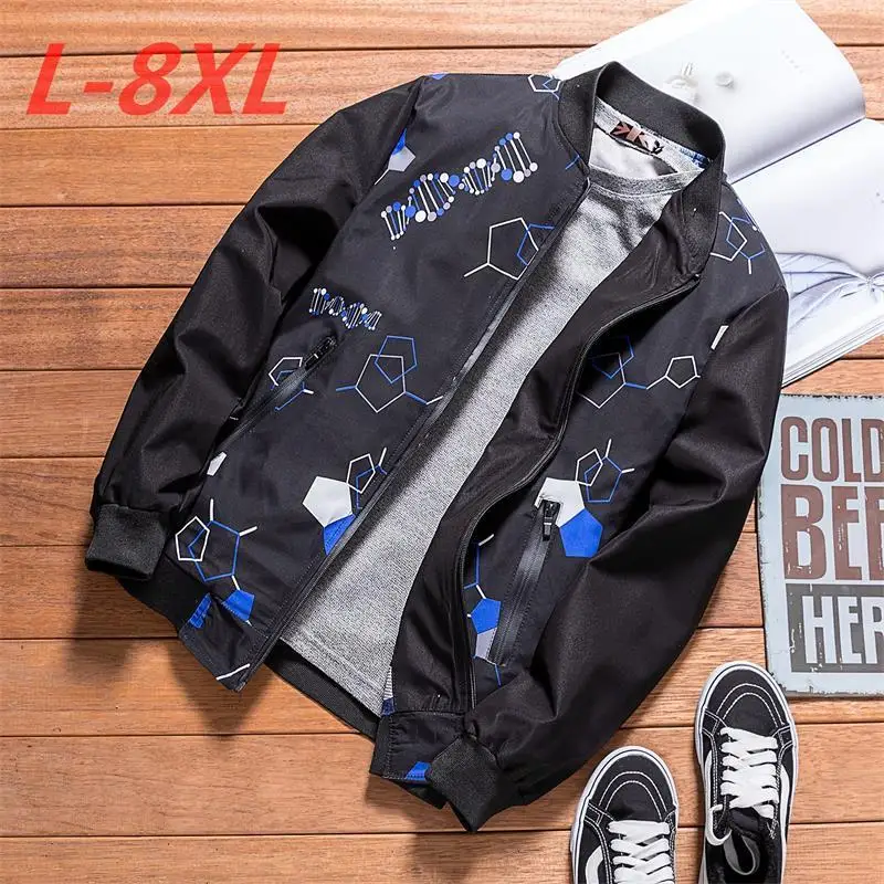 New Styles Men Jacket spring autumn Zipper Business Casual Cozy Coats And Jackets Big Size 8XL 7XL 6XL 5XL Clothing | Мужская одежда
