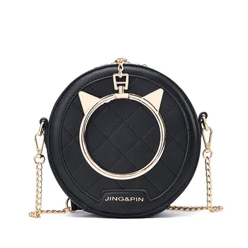 

Handbags For Women 2020 Fashion Casual Handbags For Girls Cat Ear Small Round Bag Chain Bag Woman