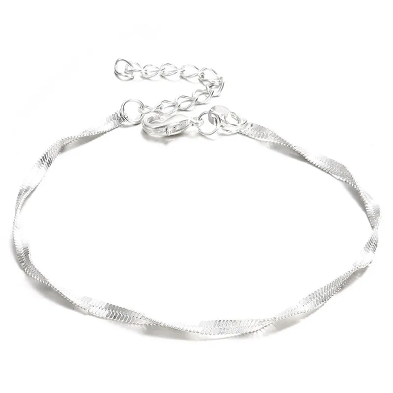 1pc Ankle Bracelet Barefoot Sandal Beach Foot Jewelry anklets for women Bohemian Simple Twisted Anklet