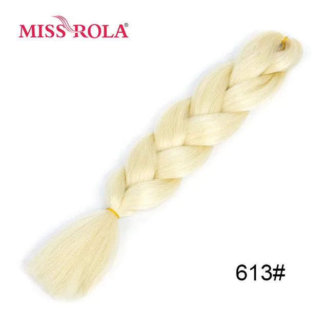 Miss Rola Synthetic Support Wholesale 100g 24 Inch Jumbo BraidsPink Green Yellow High Temperature Fiber Ombre Hair Extensions 613