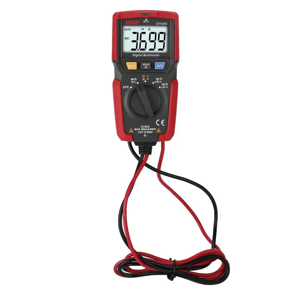 UNI-T UT125C Handheld Pocket Size Digital Multimeter AC/DC Voltage Tester Resistor Capacitor Frequency Diode NCV Test