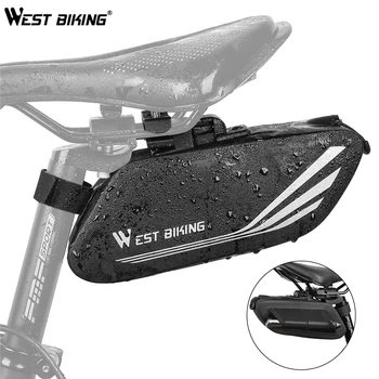 

WEST BIKING Saddle Bag For Cycling Bicycle Bag Rainproof Reflective MTB Bike Storage Tool Rear Bag Cycling Tail Seatpost Bag