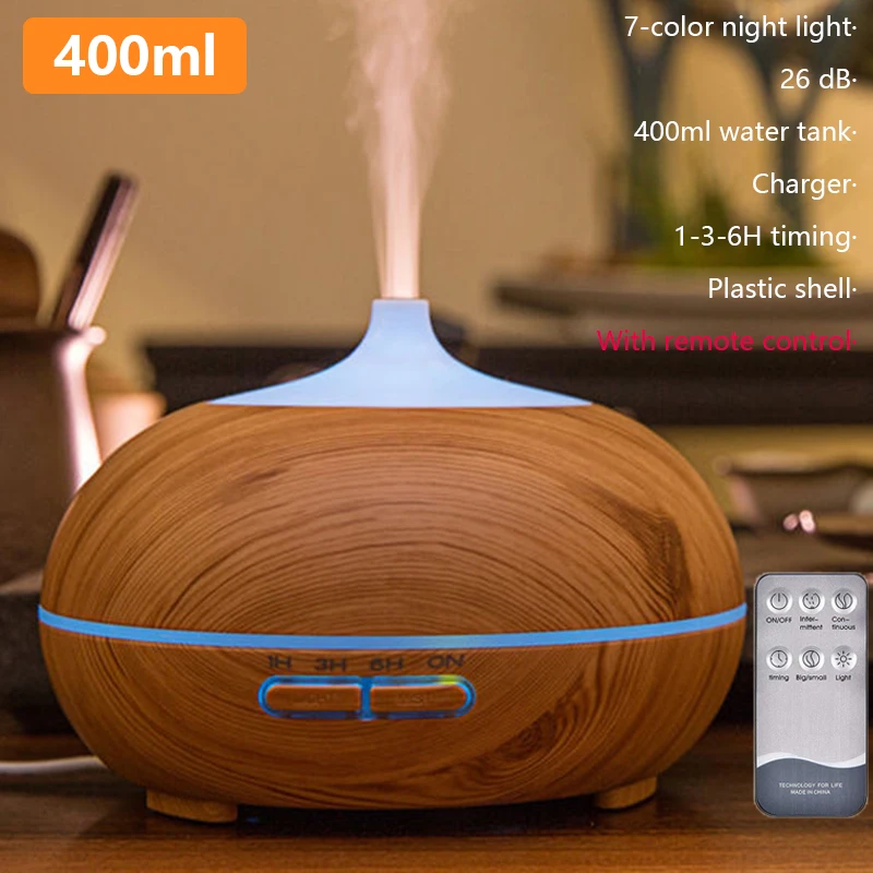Essential Oil Diffuser Room 400ml LED Aroma Purifier Aromatherapy Humidifiers UK