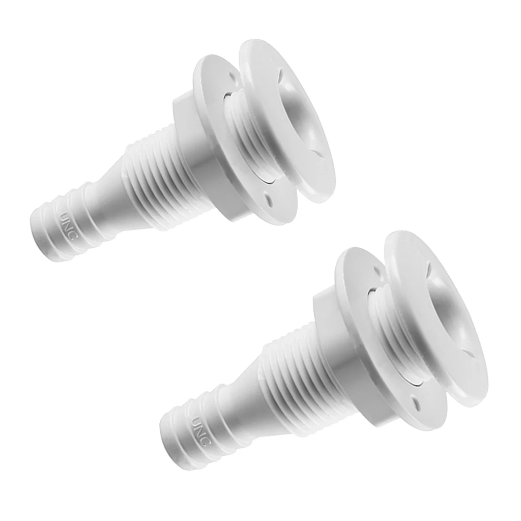 2Pcs Thru Hull Fitting For 1'' & 3/4'' Hose Marine Boat Hardware Accessories