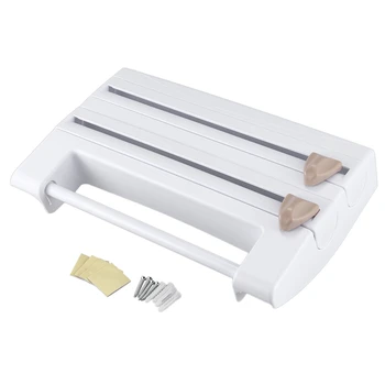 

Kitchen Organizer Cling Film Sauce Bottle Storage Rack Tin Foil Paper Towel Holder Kitchen Shelf Plastic Wrap Cutting Tools-Whit
