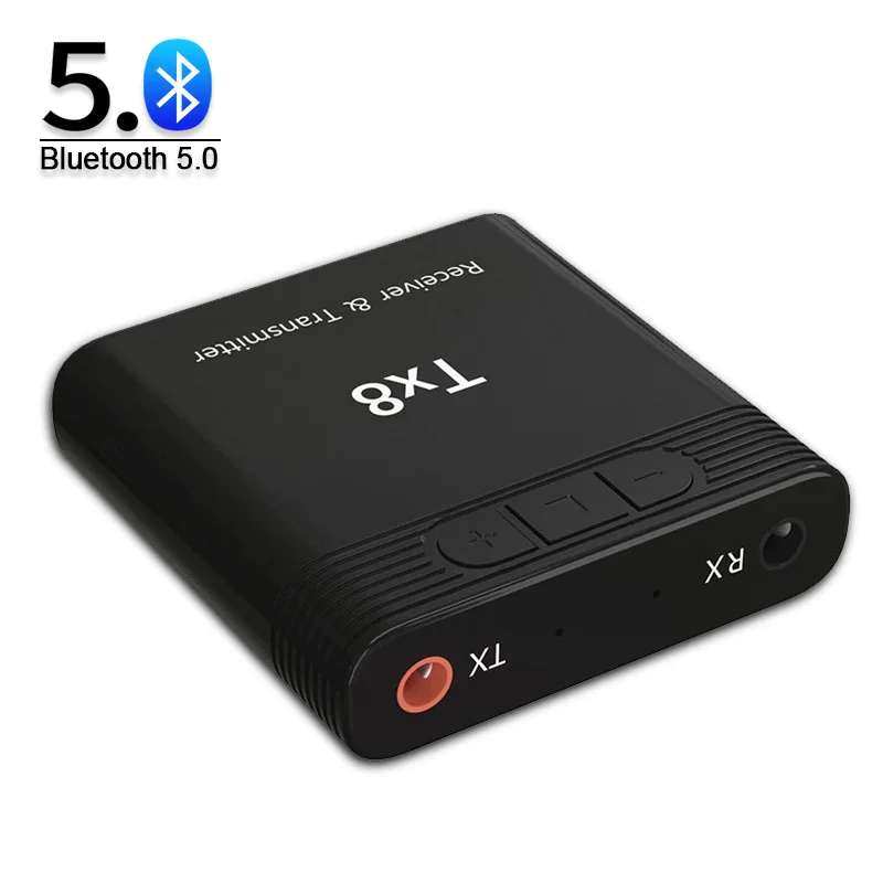 Tx8 2 in 1 Bluetooth 5 0 Transmitter Receiver Audio Adapter for TV PC Headphone MP3 MP4 Music Playback