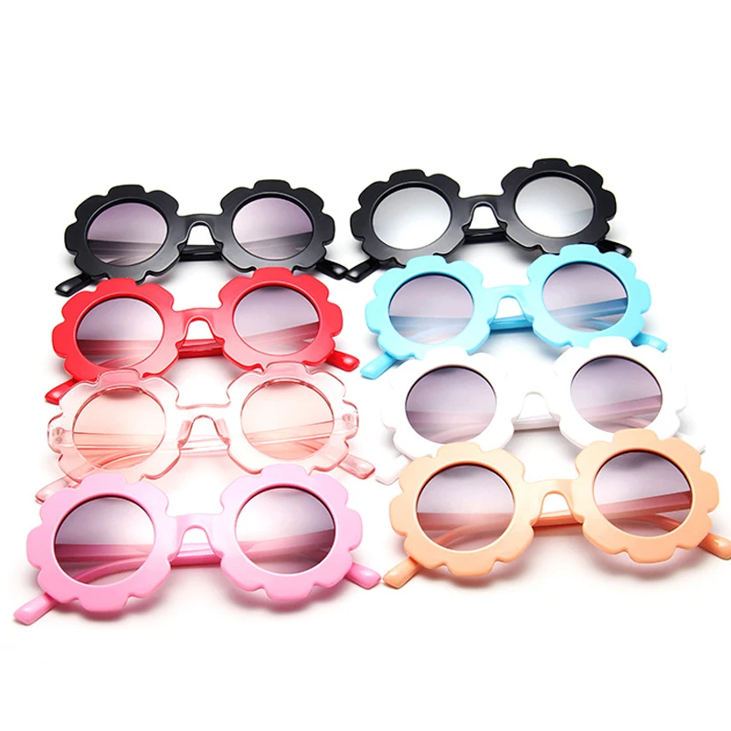 Gafas de sol encantadoras para niños, adorables lentes de sol Vintage con forma de corazón de flores, accesorios para exteriores