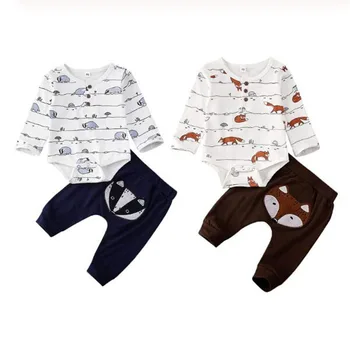 

Baby Boy Girl Clothing Set Animal Print Tops Romper Long Pants Toddler Outfits Clothes Boys Infant Clothes Set Outfits