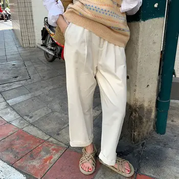 

2020 Spring New Women's Pants Fashion Wide-leg Pants High Waist Drape Was Thin Straight Pants Loose Casual Trousers Women