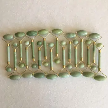 

Double Green Jade Roller Facial Roller Face Massager Slimming Face Neck Lift Masajeador Facial Massage Stone Health Care Tools