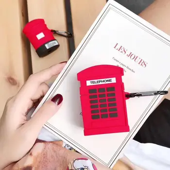 

3D red mailbox Bluetooth wireless headset set silicone cover For Airpods 1 2 pro Earphone Protective anti-drop cases