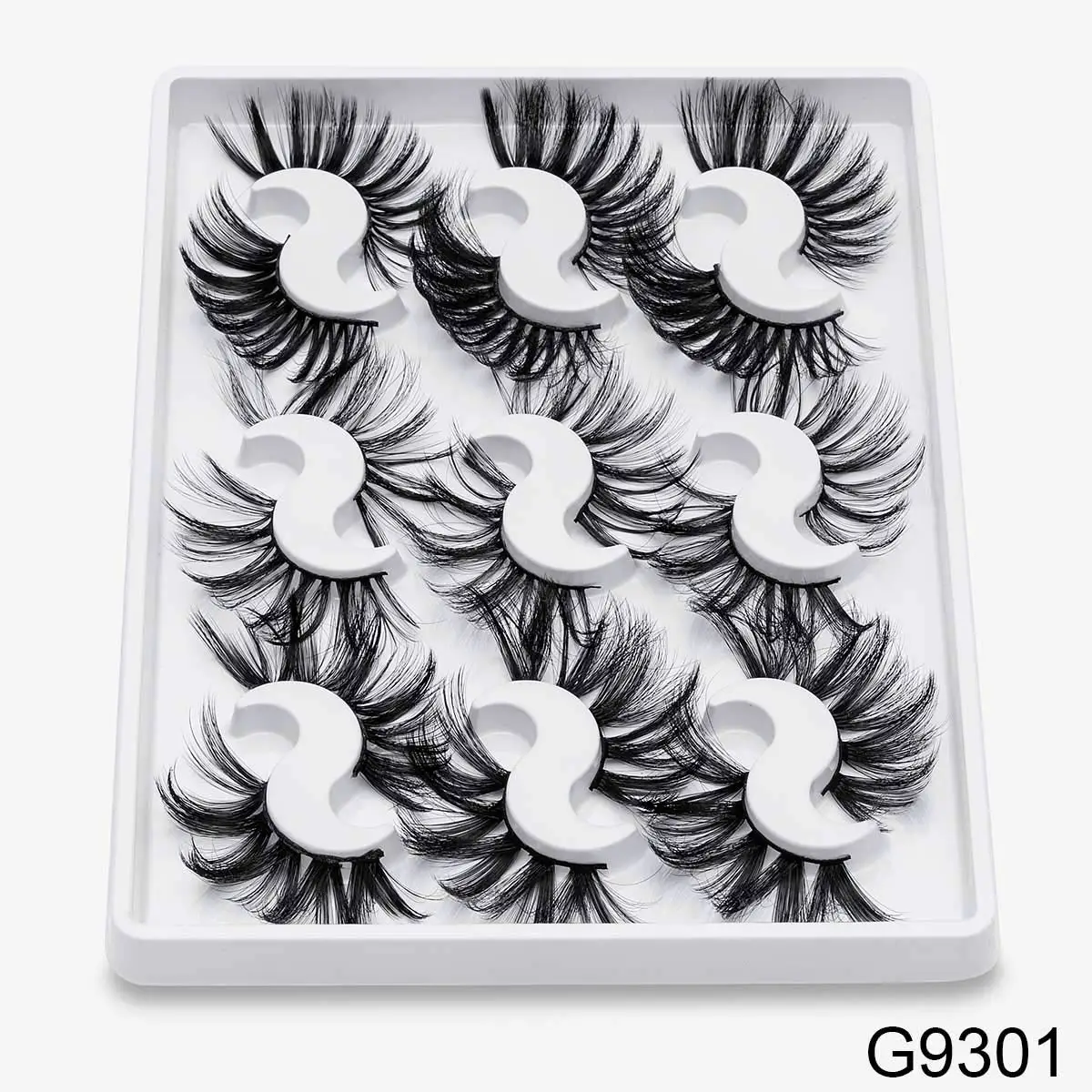 G9301 9 пар ресниц, натуральные длинные 3D ресницы из искусственной норки, толстые, ручная работа, полная полоска, ресницы, объемные, мягкие, норковые ресницы, накладные ресницы - Цвет: G9301