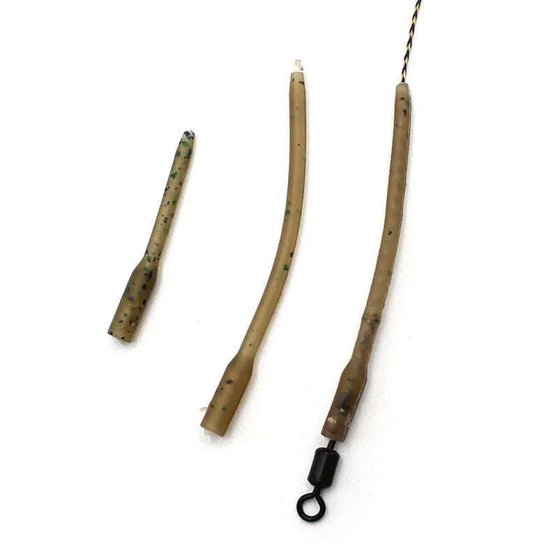 20PCS Karpfen Angeln Zubehör Camo Braun Anti Verwicklung Hülse Mit Kopf Linie Aligner Haar Rig, Der Karpfen Angeln Terminal angelgerät – Detail 1