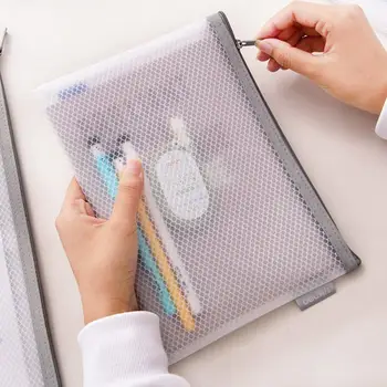 

1pcs Office Zipper File Folder bag A4/A5 transparent storage Children Student Gifts bag Supplies School Office Stationery C5B9