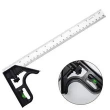 300mm combinação régua de ângulo quadrado multifuncional aço inoxidável ângulo quadrado localizador ferramentas transferidor calibre ferramentas medição