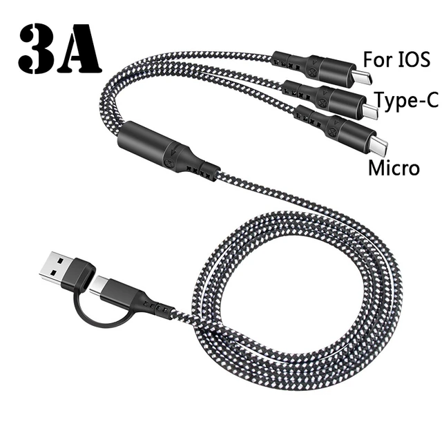 Hot Sell 5 In 1 Micro USB Type C Charger Cable Multi Usb Port Multiple  Charging