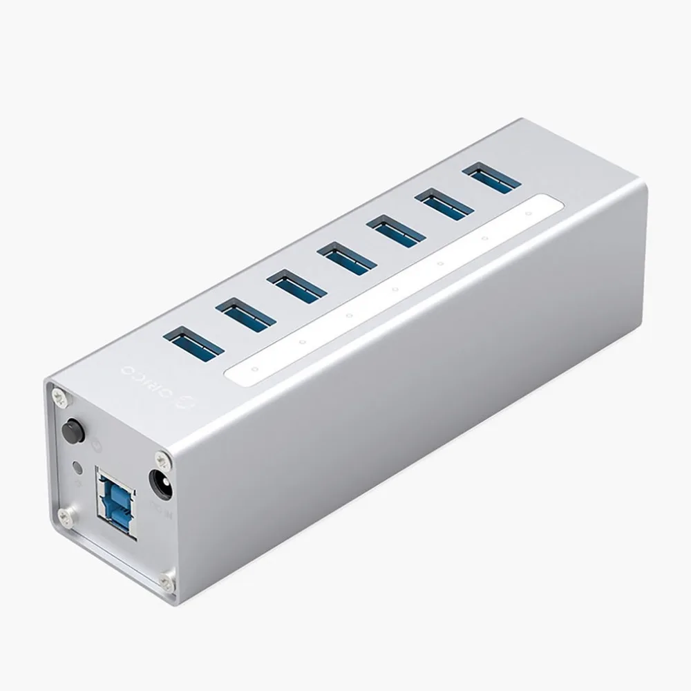 ORICO алюминий 7 портов мульти USB3.0 концентратор сплиттер 5 Гбит/с Высокая скорость передачи для ноутбука ЕС разъем