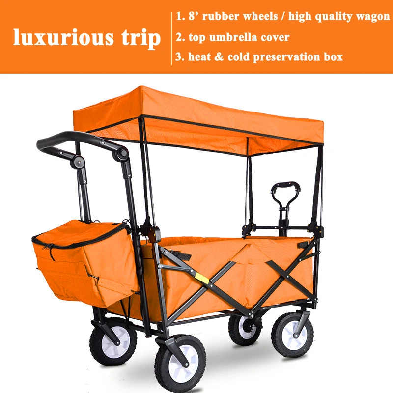 creative outdoor push pull collapsible folding wagon stroller cart for kids