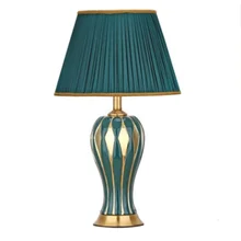 Белый Зеленый Американский простой стиль Керамическая Настольная лампа для спальни прикроватная гостиная фойе для кабинета настольная лампа для чтения ночной Светильник 190146