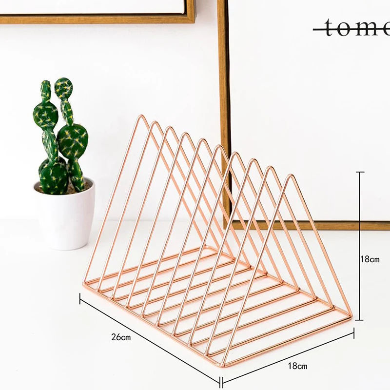 Nordic Треугольники простой из кованого железа Настольный стеллаж для хранения файлов журнал книгодержатель офисный стеллаж для выставки товаров держатель офисный стол