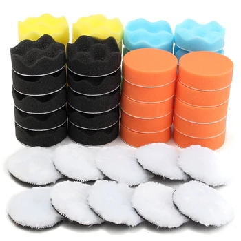 

50Pcs/Set Buffing Polishing Sponge Pads Kit For Car Polisher sponge Wheel Buffer Waxing Buffing Pad Drill Set Kit Hand Tool