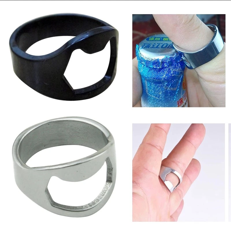 Abrebotellas de cerveza con de anillo, de anillo de acero inoxidable, de cerveza, removedor apertura, Bar, utensilios de cocina, accesorios para el hogar|Abridores| - AliExpress