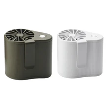 2 Set Mini Waist Hanging Fan Airflow Portable Air Conditioning Suit Rechargeable Battery 3 Speed Setting Green & White