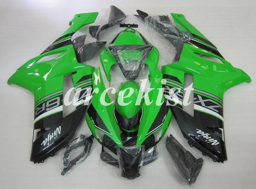ABS полный обтекатель комплект подходит для Kawasaki ZX6R 2007 2008 обтекатель набор ZX-6R 07 08 ниндзя 636 черный зеленый кузов