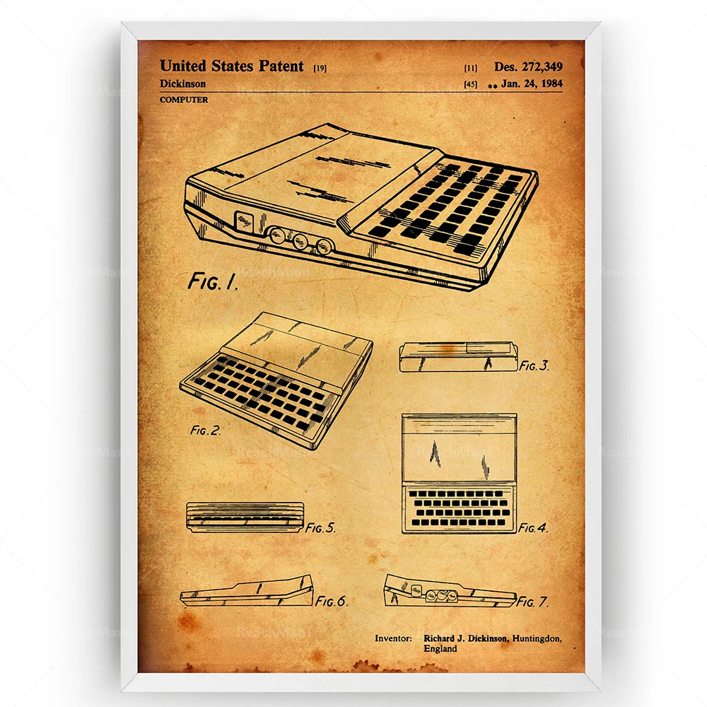 Sinclair ZX81 Computer Patent Print Wall Art Poster Blueprint