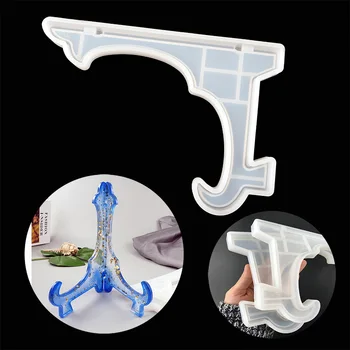 

2pcs/Set DIY Crystal Epoxy Resin Mold Bracket Display Irregular Desktop Swing Table Ornament Storage Holder Silicone Tray Molds