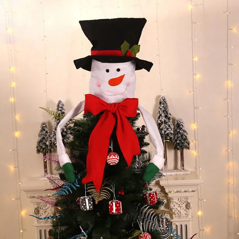 Christmas Tree Top Topper Large Cover Snowman Hat Tree Ornaments Home Outdoor Decor Gift Christmas Tree Decoration Tree Toppers Aliexpress