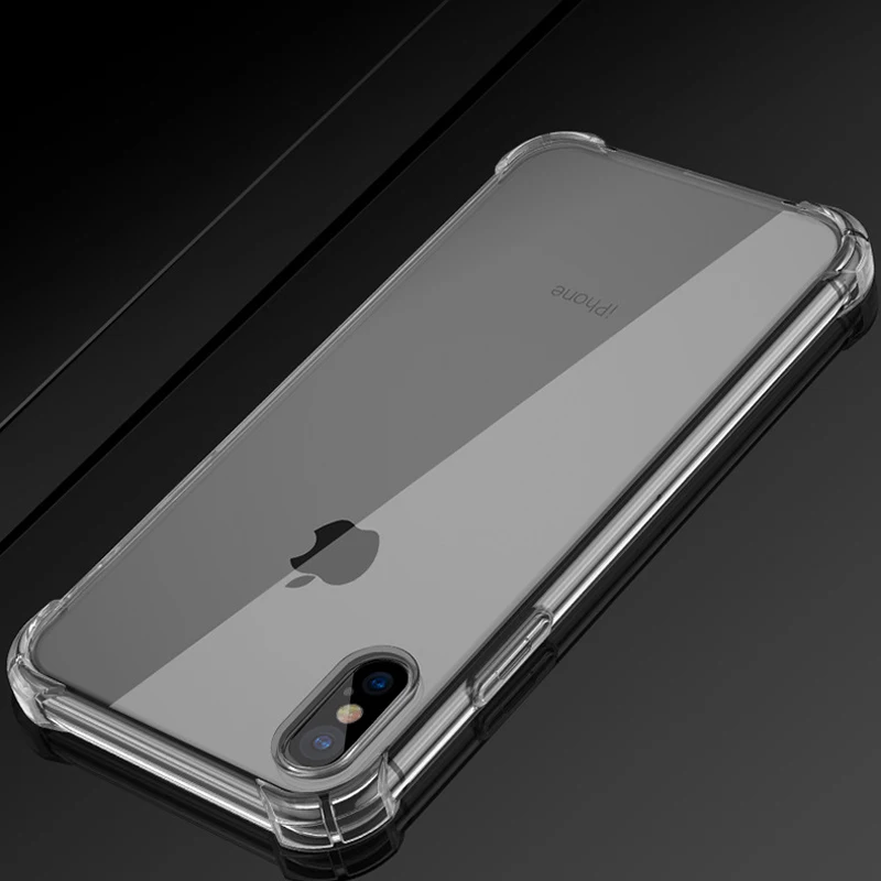 Модный противоударный бампер прозрачный силиконовый чехол для iPhone X XS XR XS Max 8 7 6 6S Plus Прозрачная защитная задняя крышка
