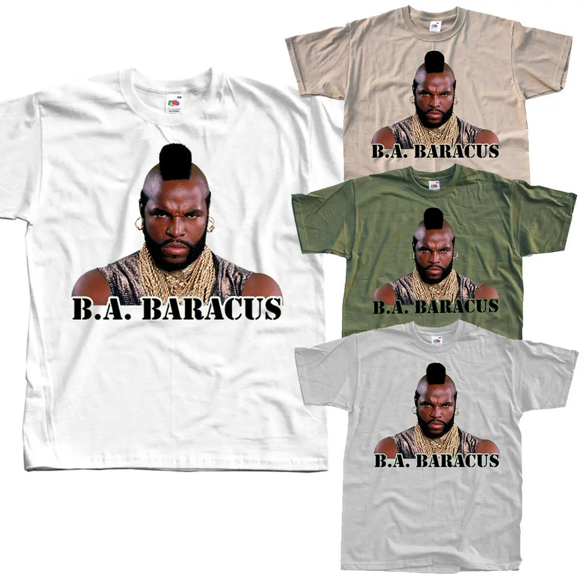 

The A Team B A Baracus V9 T Shirt White Zink Khaki Olive All Sizes S To 5Xl