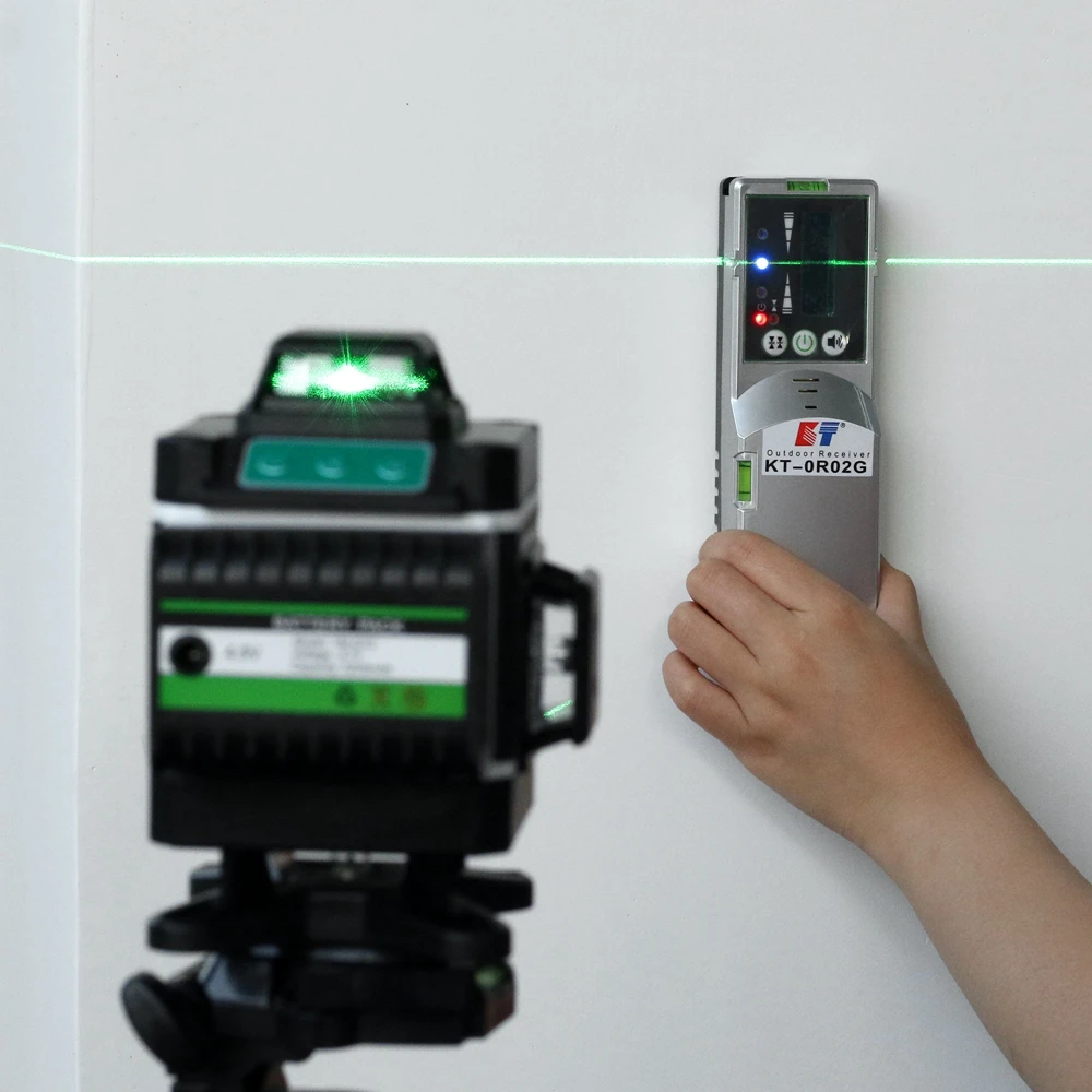 KaiTian Green 4D Laser Level Tripod 520nm 16 Lines Level Self-Leveling 360 Horizontal &Vertical Lasers Receiver Nivel Laser Line