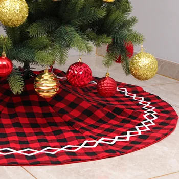 

1Pc Premium Durable Helpful Longlasting Plaid Convenient Useful Tree Apron Tree Skirts for Holiday Bridal Party Christmas