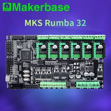 Makerbase mks rumba32 180mhz 32-bit, placa de controle de impressora 3d, 6 portas do motorista, suporte para marlin 2.0 mks tft tmc2209 tmc2208