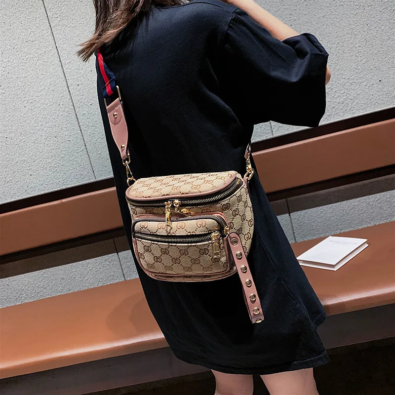 

2019 New Products Popular Bag Women's Wide-Strap Canvas Small Bag Net Red Celebrity Style G Home Versatile Crossbody Bag