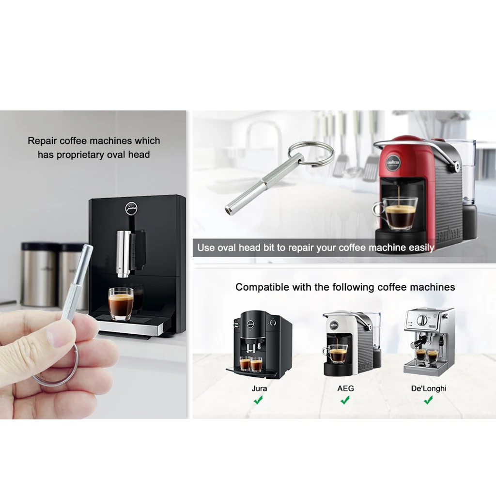 커피 머신 오픈 보안 타원형 헤드 서비스 수리 도구 키, 쥬라 프랑케 AEG 시실리아나 등에 적합, 61x6mm
