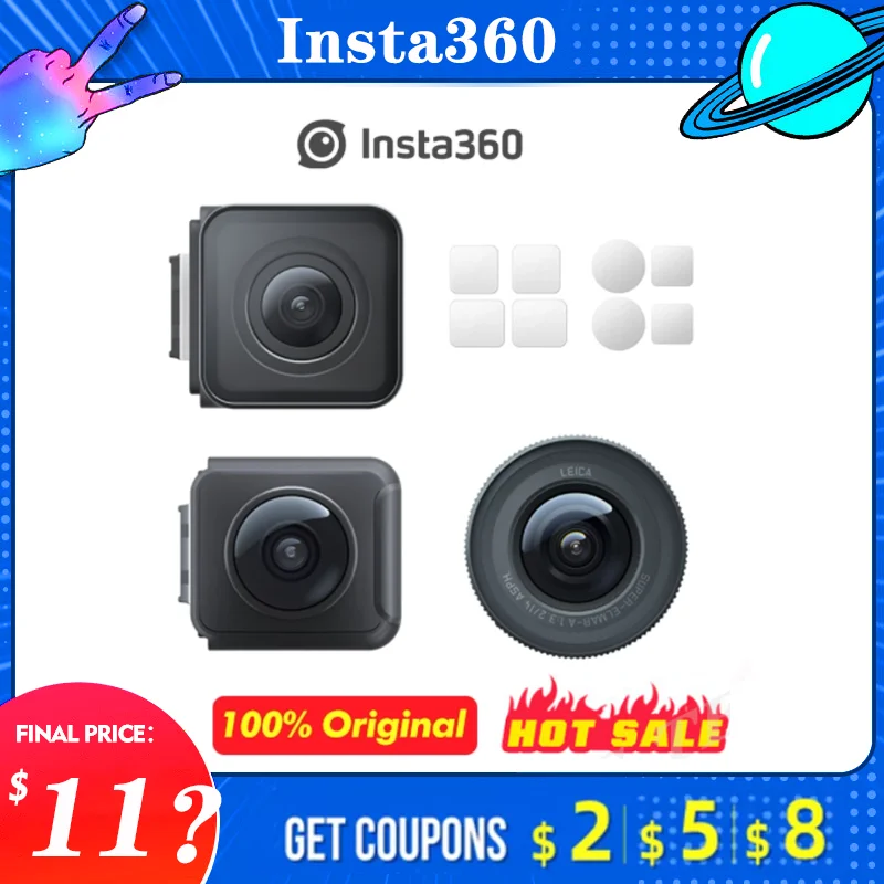 Insta360-cámara deportiva ONE R, Original, 4k, lente Dual, Mod 360, 1 pulgada