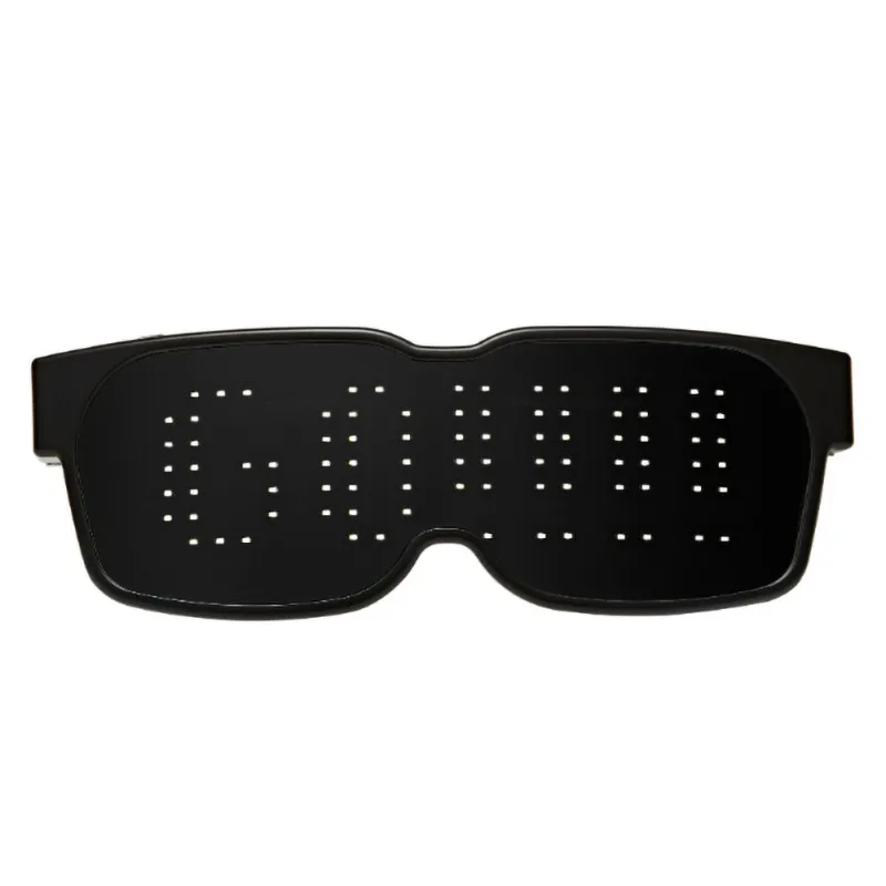 Смарт-очки Bluetooth светодиодный динамический светящийся светильник солнцезащитные очки для ночной рождественской вечеринки мигающие очки - Цвет: Черный