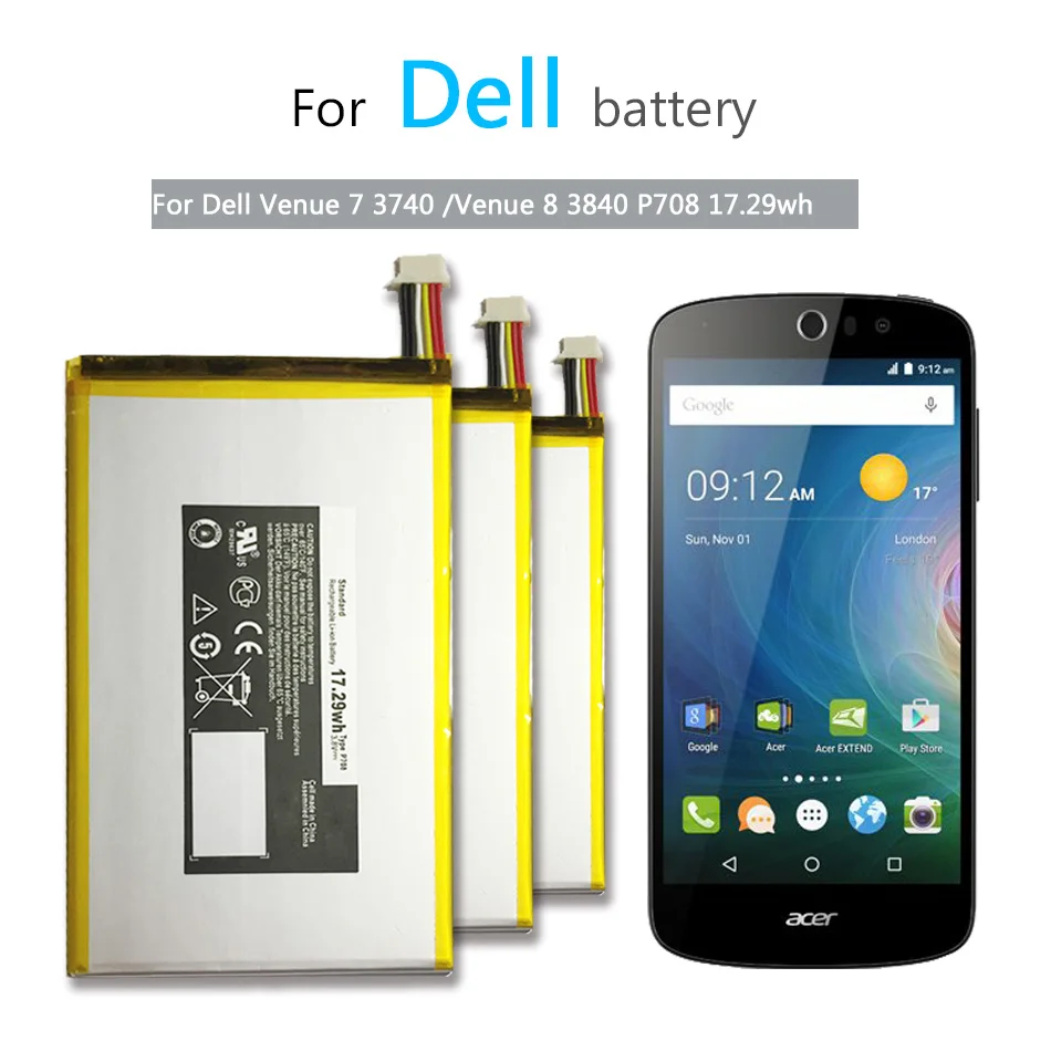 17.29wh P708 литий-полимерная аккумуляторная Батарея для Dell Venue 8 3830 3840 3845 7840 серии P706T P708 0CJP38 Батарея