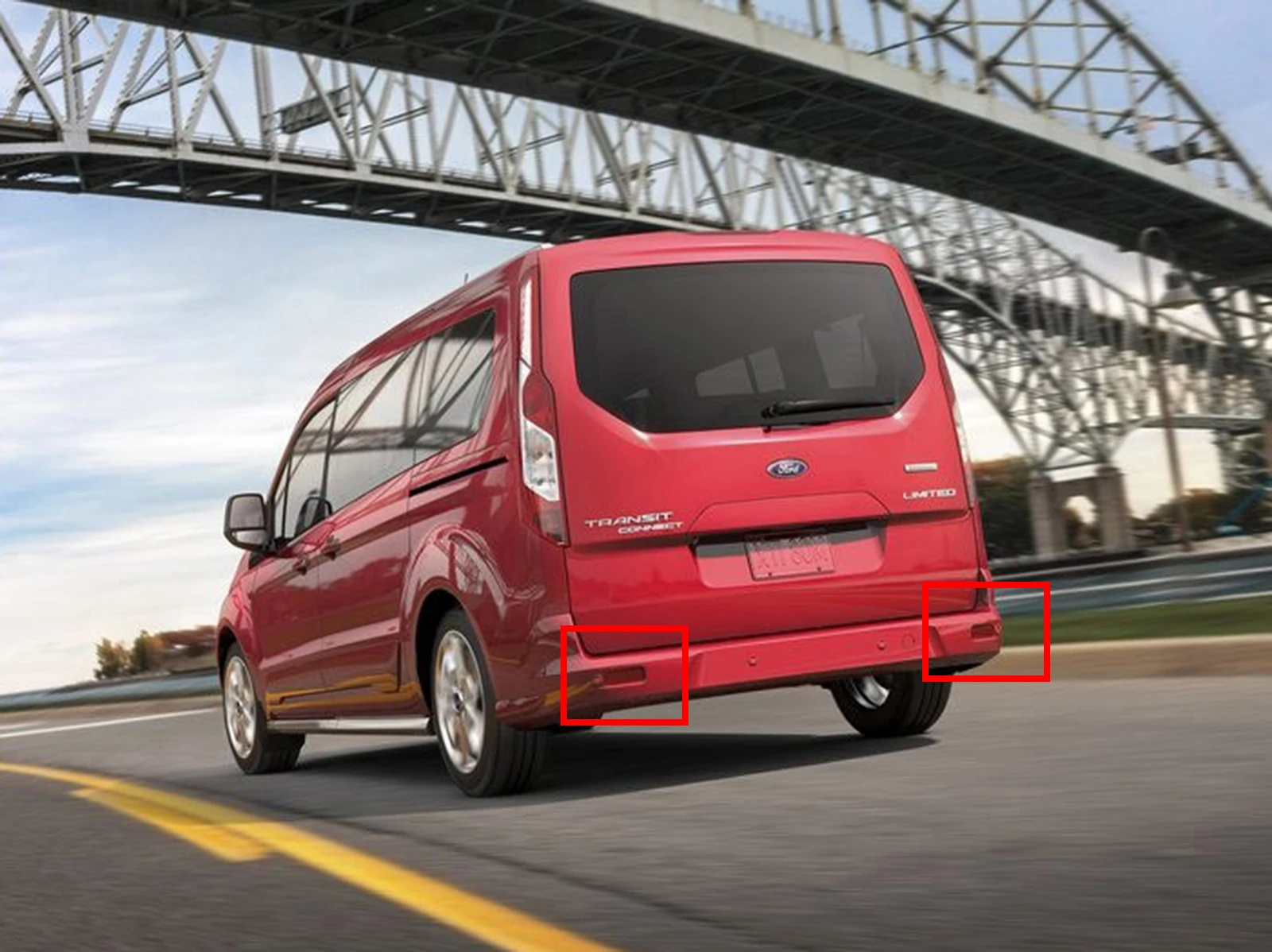 ANGRONG 2 отражатель заднего бампера Красные линзы Новинка для Ford Transit Custom Connect Tourneo 2013
