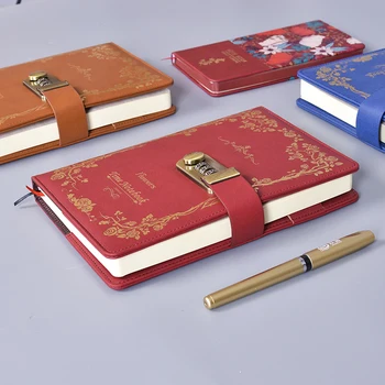 

Password Lock Multifunction Notebook A5 Retro Creative Notebook Diary Girl Password 1PCS