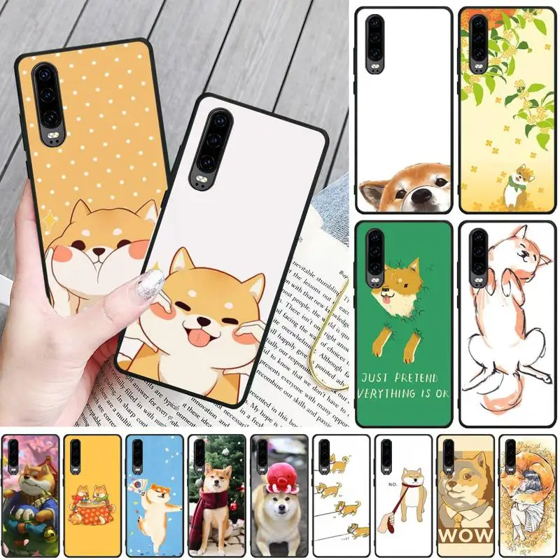 

FFboost Animal Shiba Inu case for huawei p20 p30 p40 pro mate 10 20 30 pro lite p smart y7 2019 plus nova 3I cases cover