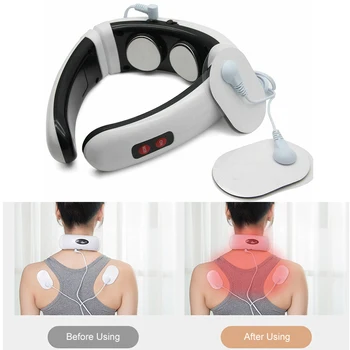 

Electric Pulse Back and Neck Massager Far Infrared with Heat Cervical Relaxing Massage Device Pain Relief Health Care Tool
