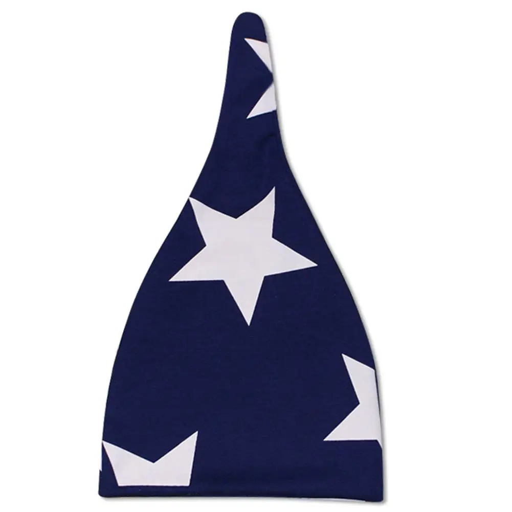 navy blue Детская шапка полосатая Кепка двухслойная хлопковая завязанная шапка на весну осень зиму - Цвет: navy blue
