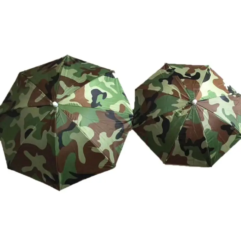 

Umbrella Fishing Cap Sports Hat Outdoor Hiking Camping Headwear Camouflage Hats Foldable Umbrella Sun Shade Y4UB