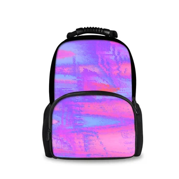 

2020 fashion custom sea Fluorescence gradient printing teen backpack boy girl travel backpack student school bag laptop bag