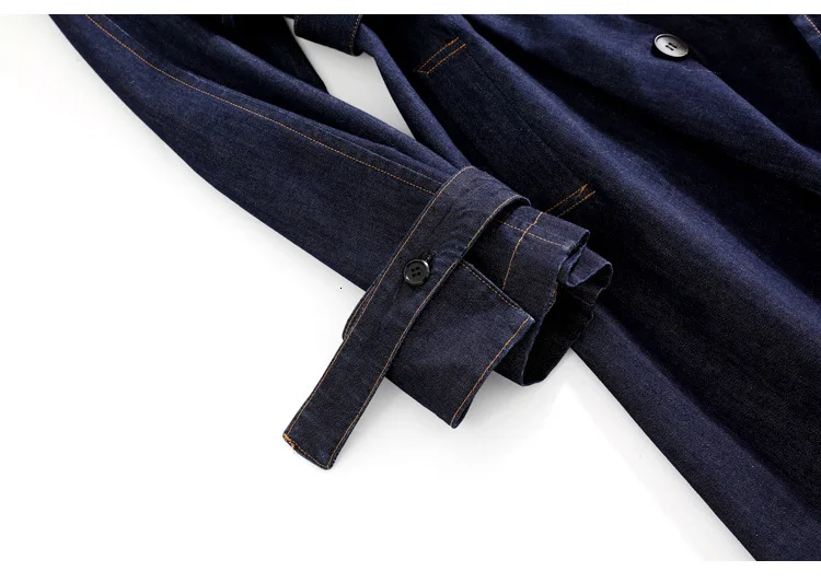 new spring Casual Medium and long section Trench Coats fashion Cotton Long sleeve Double Breasted Coats womens